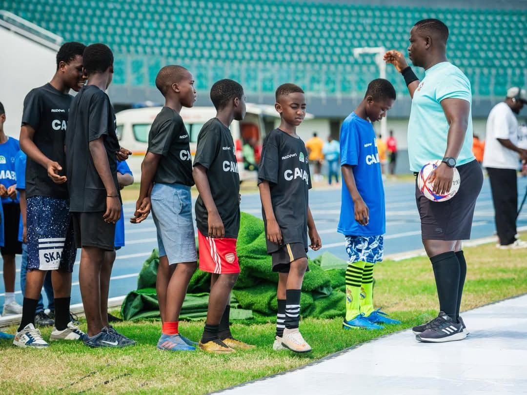 Youth sports coaching session supported by our charitable giving