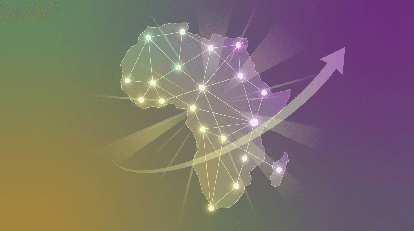 Skyline and workspace collage representing growing African tech hubs