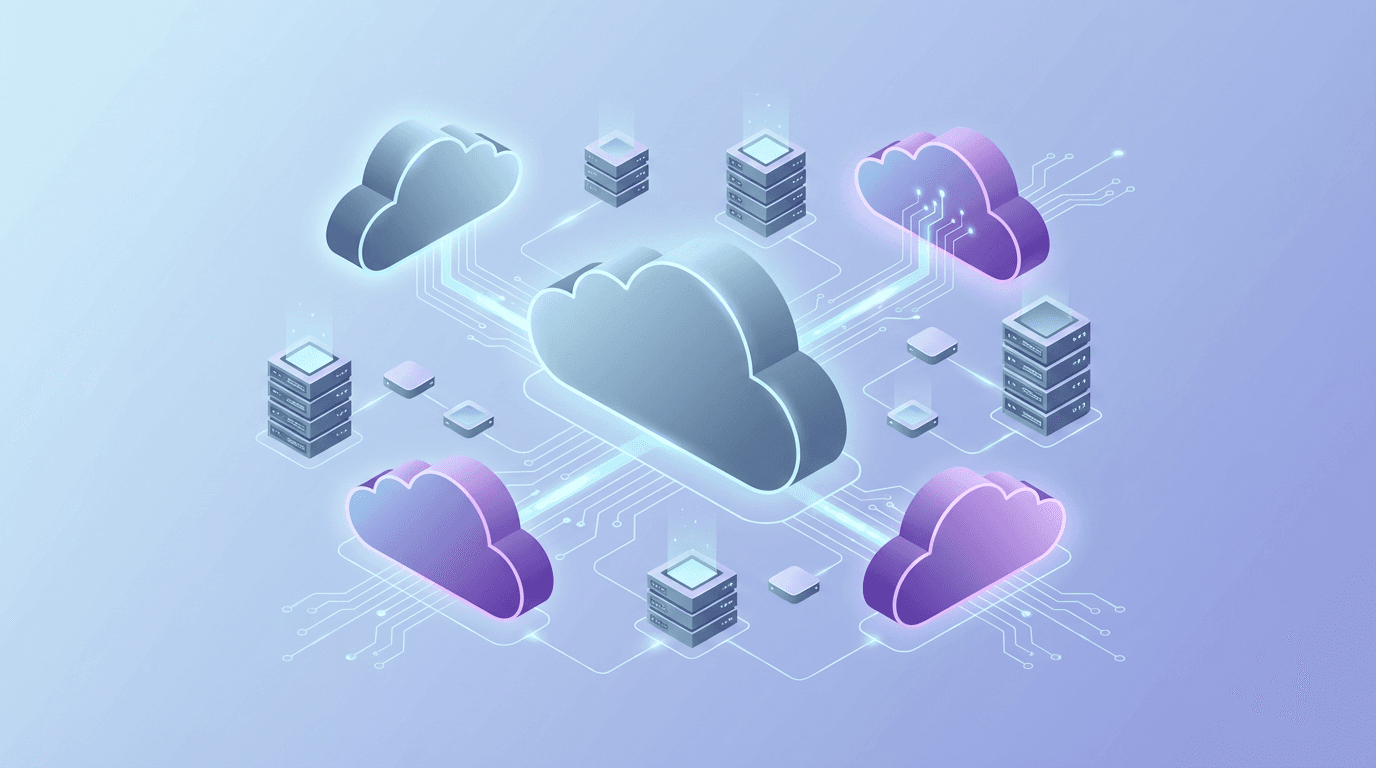 Diagram-style illustration of a scalable cloud architecture